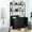 black, variant on Home Litter Box Enclosure with 2 Storage Shelves Hidden Cat Litter Box Furniture with Scratch Pad, Indoor Cat House Kitty Box Washroom Cat Bookshelf Cabinet