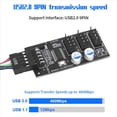 thumbnail image 5 of 2X Conector de Concentrador USB de 9 Pines Divisor USB 1 A 3 USB2.0 Cable de Placa de Cabecera de 9 Pines para Refrigeración por Agua, 5 of 5