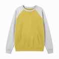 thumbnail image 5 of VBVC Women's Raglan Sleeve Crewneck Sweatshirt , Long Sleeve Pullover Top For Women , Ladies' Casual Color Block Hoodie with Pockets, Yellow , S-2XL, 5 of 7