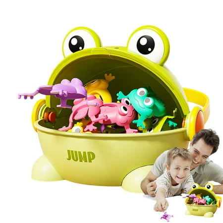 LeKing Finger-Pressing Jumping Frog Toy Assorted Colors Finger-press Bouncing Toad Toy Goody Bag Fillers Kid Puzzle Toy With Storage Bucket for Boys Girls Kids Child efficient