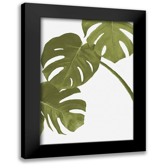 Artographie Studio 11x14 Black Modern Framed Museum Art Print Titled - Golden Monstera 01