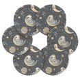 thumbnail image 2 of WOBOGO Illustration Of Cute Sloth in Space Coil Coasters Set of 6 Minimalist Cotton Woven 3.94 inch Non-Slip Insulated and Absorbent Home Accessories., 2 of 7
