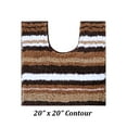 thumbnail image 3 of Better Trends 20" x 20" U-Shape Toilet Rug, 100% Polyester Non Reversible Tufted Bathroom Rug, Contour Mat, Water Absorbent, Machine Washable, Toilet Base Rug Griffie Collection - Brown, 3 of 7