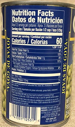 (8 pack) Goya Tender Sweet Peas, Canned Vegetables, 15 oz