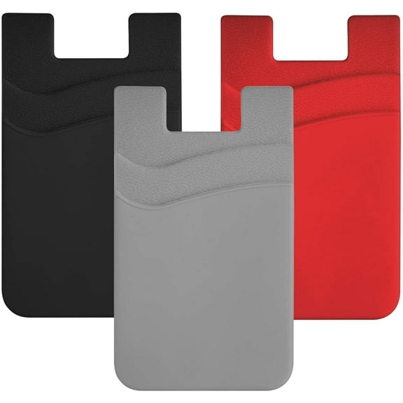 Card Holder for Back of Phone, Adhesive Credit Card Sleeve Stick on Wallet for iPhone,Samsung (Multi-Colors)
