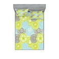 thumbnail image 1 of Floral Bedding Set with Sheet & Covers, Pastel Colored Flowers with Folk Style Effects Design Nature Print, Printed Bedroom Decor 2 Shams, 4 Sizes, Apple Green Aqua Grey, by Ambesonne, 1 of 3