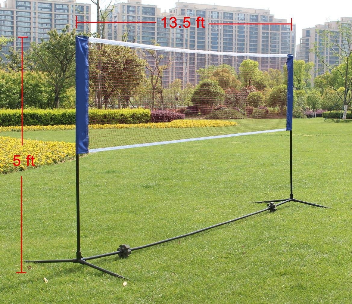 Home Gym Equipment Portable Large Volleyball Badminton Tennis Net with Carrying Bag Stand/Frame 14FT,Exercise Equipment