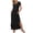 Black, variant on Turilly Summer Dresses for Women 2026 Boho Solid Color Maxi Dresses Crew Neck Smocked Flowy Long Dress Vacation Outfits