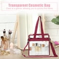 thumbnail image 6 of Unique Bargains Clear Toiletry Bag Waterproof Transparent Tote Bag for Women Zipper Makeup Pouch Rose Red, 6 of 7