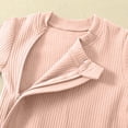 thumbnail image 7 of Newborn Boys Girls Clothes Infant Baby Romper Cotton Ribbed Knit Long Sleeve Front Zip Up Jumpsuit Onesie (9-12 Monthss, Pink), 7 of 7