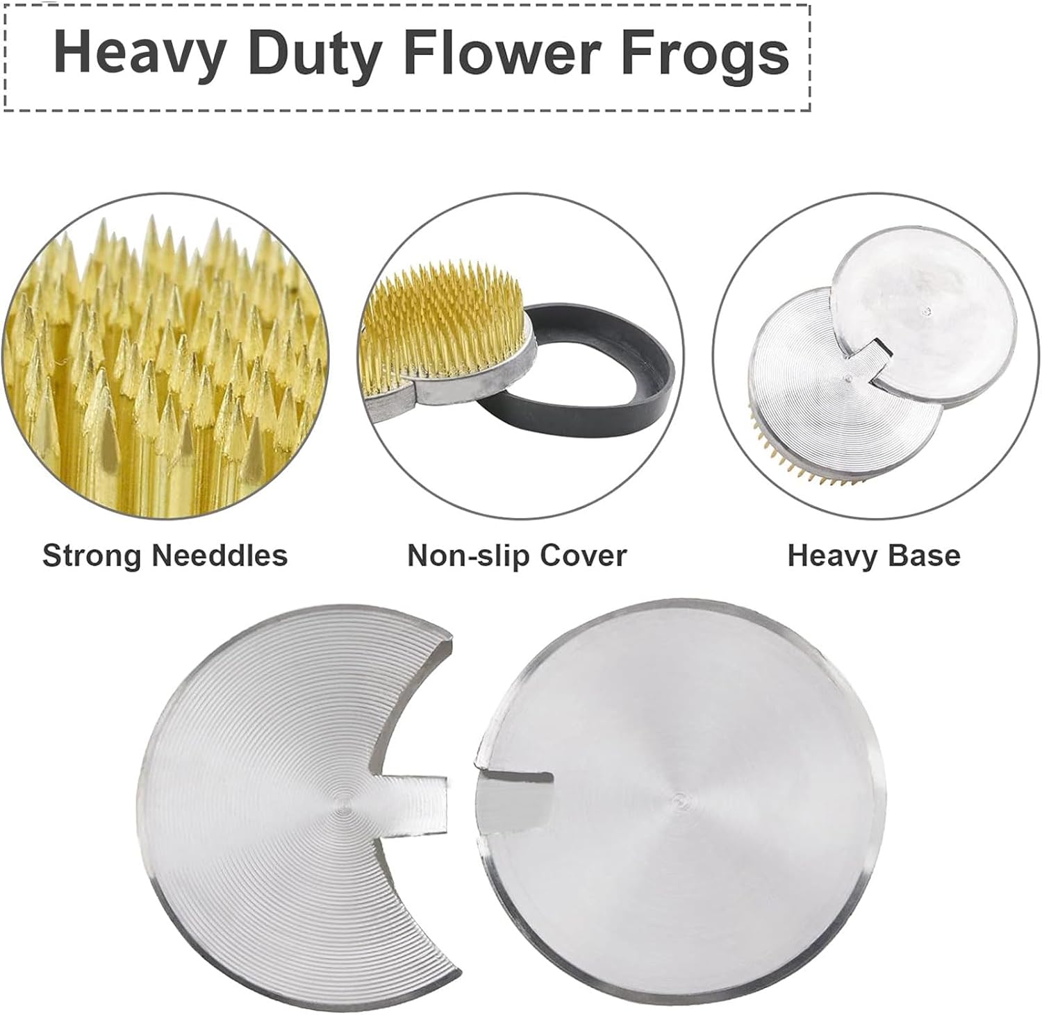 Flower Frog, 1 Set Flower Holders, Sun & Moon Shaped Ikebana Kenzan Flower Arranging Bases, Floral Pin Frog for Floral Arrangement Art Home Office Decoration