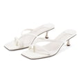 thumbnail image 1 of Sandalias blancas MIRAAZZURRA con tacón tipo flip flop para mujer, talla 8, 1 of 9