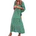 thumbnail image 1 of Avamo A-Line Flowy Maxi Dresses for Women Summer Boho Floral Long Dress Casual Geometric Print Sundress, 1 of 5