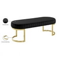 thumbnail image 3 of Meridian Furniture Lemar Contemporary Velvet Bench in Black, 3 of 8