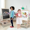 thumbnail image 3 of HAOAN Brrnoo Chevalet Artistique pour Enfants à Hauteur Réglable, Double Face, Chevalet en Bois sur Pied, Tableau Effaçable à Sec et Tableau Noir, 3 of 7