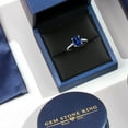 thumbnail image 4 of Gem Stone King 3.51 Ct Oval Blue Created Sapphire White Diamond 925 Sterling Silver Ring, 4 of 4