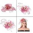 thumbnail image 5 of Women Oganza Sun Hat Church Wide Brim Wedding Formal Fascinator Hat, 5 of 6