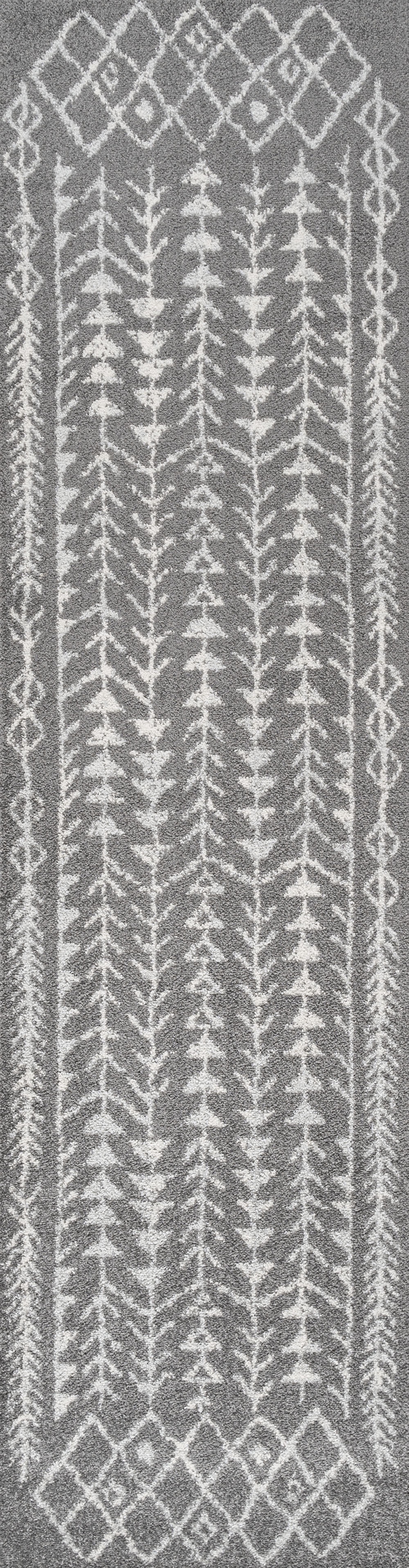 JONATHAN Y MOROCCAN HYPE 2 x 8 Runner Rug, Ziri Moroccan Geometric - Gray/Cream, MOH210B-28