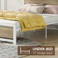 thumbnail image 6 of Queen Bed Frame, Wood Queen Bed Frame for Kids Adults, Platform Bed Frame with Headboard and Footboard, Queen Size Bed Frame Bedroom Furniture with Wood Slat Support, No Box Spring Needed, Q17265, 6 of 11