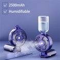 thumbnail image 4 of Matsuzay Ventilador portátil ABS Pantalla de alimentación digital Pantalla LED de repuesto Funcionamiento silencioso Ventiladores de Electrodomésticos Púrpura 2500mAh, 4 of 6