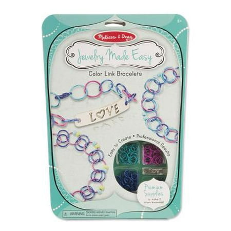 Melissa & Doug Jewelry Made Easy Color Link Bracelet-Making Set (Makes 3 Bracelets)