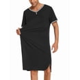 thumbnail image 2 of Ekouaer Mens Nightshirt Long Kaftan Nightgown Short Sleeve Sleepwear, 2 of 6