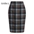 thumbnail image 2 of 1PCS pencil skirt plaid skirt-dark coffee plaid-L, 2 of 5