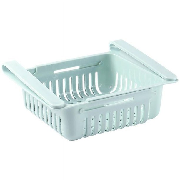 Organizador de cajones de plástico para refrigerador, 2 piezas, ajustable, para colgar en la despensa