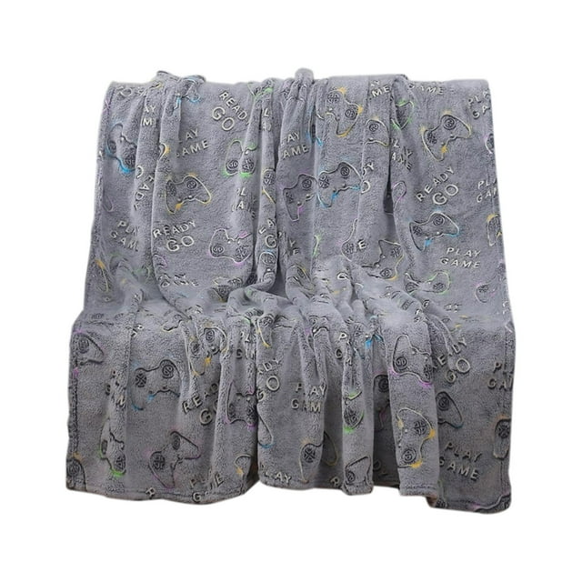 Glow in the Dark Blanket, Soft Game Machine Throw, Magical Light-Up Throw for Christmas and Birthday Decorations, 50x60 Inch, Perfect for Sofa, Bed, or Gift