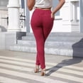 thumbnail image 4 of Boyfriend Jeans for Women Elegant High Waisted Straight Leg Pockets Stylish Denim Pant Womens Pants Red L, 4 of 4