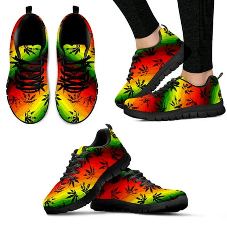 

Luxury Brand Weed Leaves Design Ladies Sneaker Shoes for Women Rainbow Color Print Women Flat Shoes Lace-up Footwear