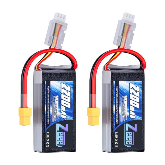 Zeee 2S Lipo Battery 2200mAh 7.4V 50C Shorty Pack Battery with XT60 Connector Soft Pack for 1/16 Slash RC Car RC Truck RC Helicopter Airplane Quadcopter D