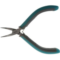 The Beadsmith Simply Modern Bent Chain Nose Pliers, 4.5 inches (114mm) with Polished Steel Head, PVC Grip Handles and Double-Leaf Springs, Tool for Jewelry Making