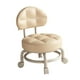 thumbnail image 2 of Taburete con ruedas de piel sintética para maquillaje, sofá, reposapiés, asiento con ruedas para limpieza, taburete corto Caqui, 2 of 9