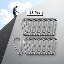 Stainless Steel Carabiner Clips, 1.57 inch Spring Snap Hooks for Camping, Hiking, Keys, 25 Pack