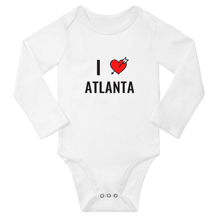 

I Love Atlanta Funny Baby Long Sleeve Bodysuit Boy Girl Unisex (White 6-12M)