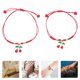 thumbnail image 5 of 2 pulseras de la amistad de cerezas hechas a mano, lindas pulseras tejidas para niñas, ajustables, para hermanas, con un diseño único de frutas, ideales para fiestas y uso diario., 5 of 5