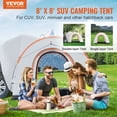 thumbnail image 2 of VEVOR SUV Camping Tent, 8'-8' SUV Tent Attachment for Camping with Rain Layer and Carry Bag, PU2000mm Double Layer Truck Tent, Accommodate 6-8 Person, Rear Tent for Van Hatch Tailgate, 2 of 6