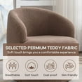 thumbnail image 6 of Swivel Barrel Chair with Teddy Fabric, Swivel Accent Chair, Comfy Sherpa Round Accent Chair, Swivel Club Armchair for Nursery Living Room Bedroom (Ivory), 6 of 6