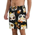 thumbnail image 2 of Disketp Men'S Swim Trunks Hawaiian Breathable Surf Beach Swimsuits Mesh Lining Beach Shorts With Pockets-Cat Skulls And Flowers, 2 of 9