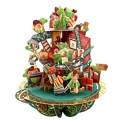 Notes & Queries Elves in Santa's Workshop 3D Laser Cut Pop Up Pirouettes Christmas Card