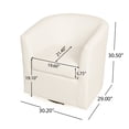 thumbnail image 3 of Contemporary Barrel Swivel Accent Chair, White, 3 of 8