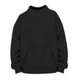 thumbnail image 7 of Pxkloy Womens Oversized Pullover Sweatshirt Preppy Mock Turtleneck Tops Casual Loose Winter Cozy Shirts 2025 Fall Fashion Outfits Black,L, 7 of 7
