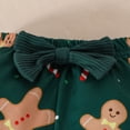 thumbnail image 6 of CAICJ98 Newborn Baby Girl Christmas Outfit Ruffle Long Sleeve Romper Bodysuit Bow Pants Set with Headband Cute Infant Fall Winter Clothes (Green,3-6 Months), 6 of 8
