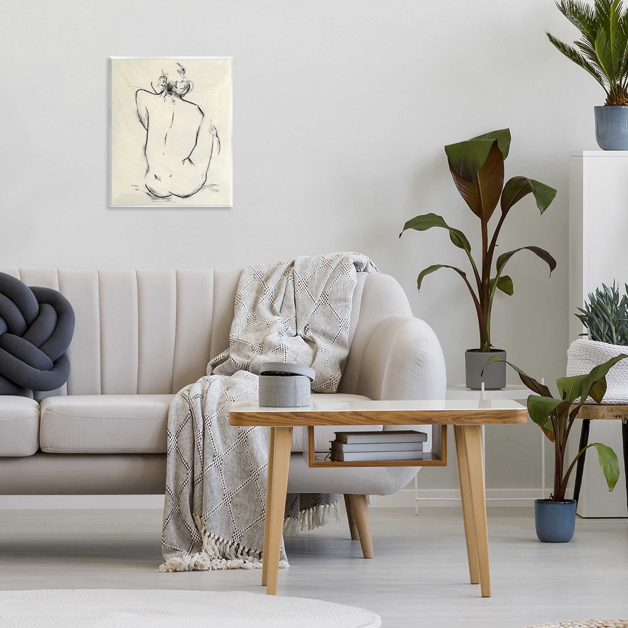 Stupell Industries Nude Sitting Study Wall Plaque Art, design by Chloe Elliot