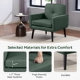 thumbnail image 5 of Mid Century Accent Chair Set of 2 – Cozy Fabric Armchair with Comfy Back for Living Room, Bedroom, Small Spaces (Green), 5 of 10