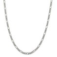thumbnail image 2 of Sterling Silver 4.75mm Pavé Flat Figaro Chain Necklace Size 30, 2 of 4