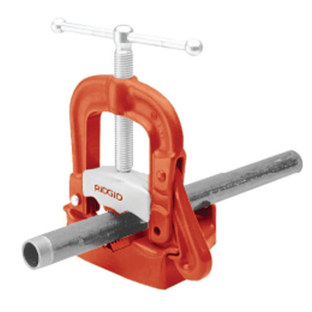 Ridgid Bench Yoke Vises, Cast Iron, 4 in Pipe Cap.