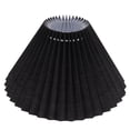 thumbnail image 4 of Black Pleated Fabric Lamp Shade with Iron Trim for Table Lamps, Chandeliers, Wall and Floor Lamps, Elegant Lighting Decor, 4 of 7