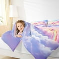 thumbnail image 4 of Feelyou Kawaii Magic Unicorn Bedding Comforter Set, Dreamy Glitter Rainbow Twin Comforter Sets, Fairy Tale Castle Reversible Bedding Set, Super Cozy Room Decor, 2-Piece, 4 of 8
